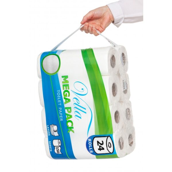 Papier toaletowy VELLA MEGAPACK 24 |150 listków 3 warstwy - 4 x 24 Rolki