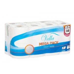 Papier toaletowy VELLA MEGAPACK 16 | 150 listków 2 warstwy - 4 x 16 Rolek