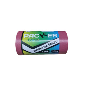 IKA Worki na śmieci PACKER 120 l a’25 czerwone LDPE mocne