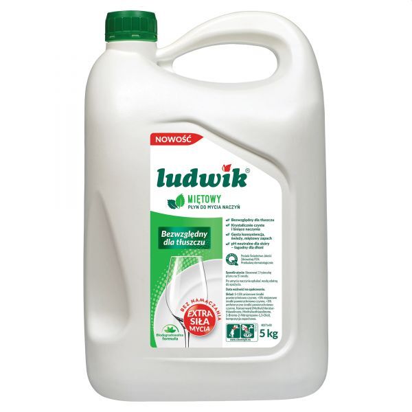 Ludwik płyn do mycia naczyń 5l miętowy 1 Ludwik płyn do mycia naczyń 5l miętowy